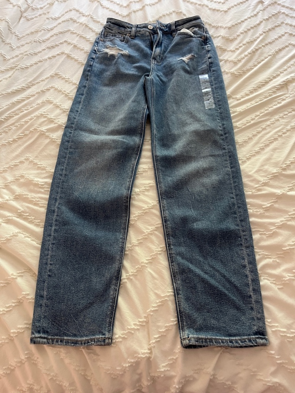 Women’s Distressed Straight-Leg Jeans